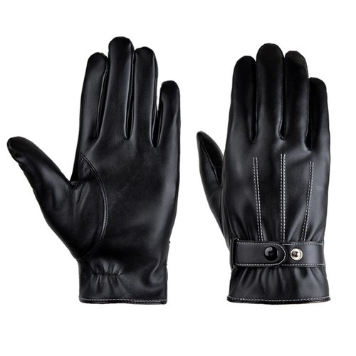 Men's Leather Gloves Real Soft Fleece Lined Winter Cashmere Casual Driving Warm - Picture 8 of 15