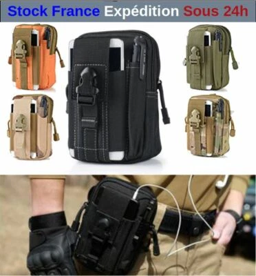 Sacoche de Ceinture Style Militaire Randonnée Scout Trekking Camping Smartphone