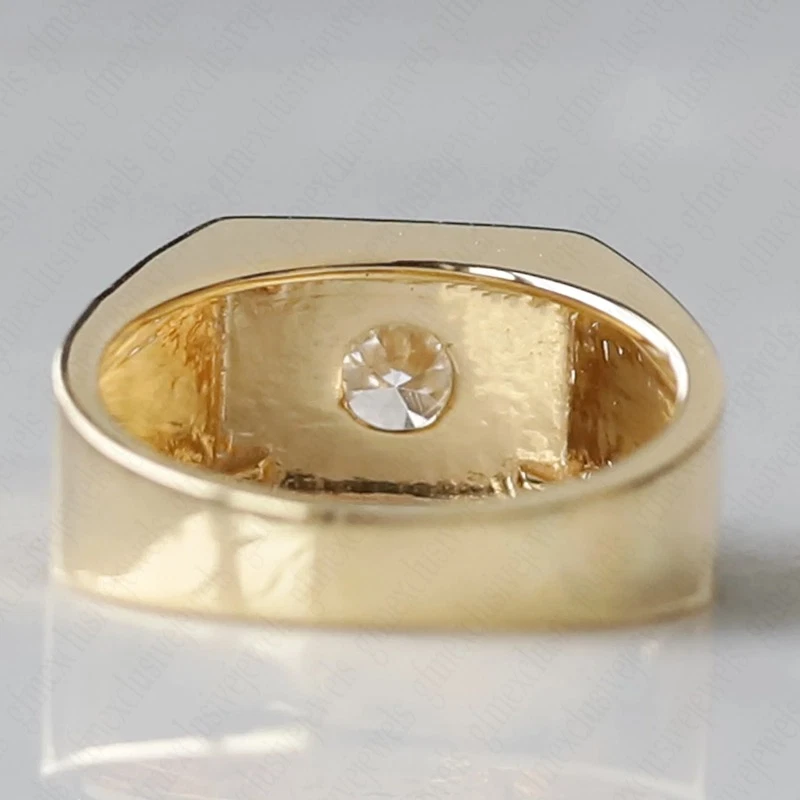 Anillo de compromiso para hombre IGI 2,00 quilates redondo F VS1 diamantes cultivados en laboratorio oro bicolor de 14 k Foto 4 de 4