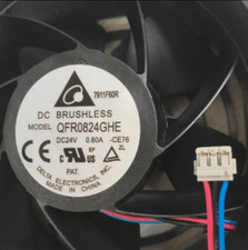1 pcs Delta Fan QFR0824GHE DC 24V 8038 8CM  3 Pin Inverter cooling fan