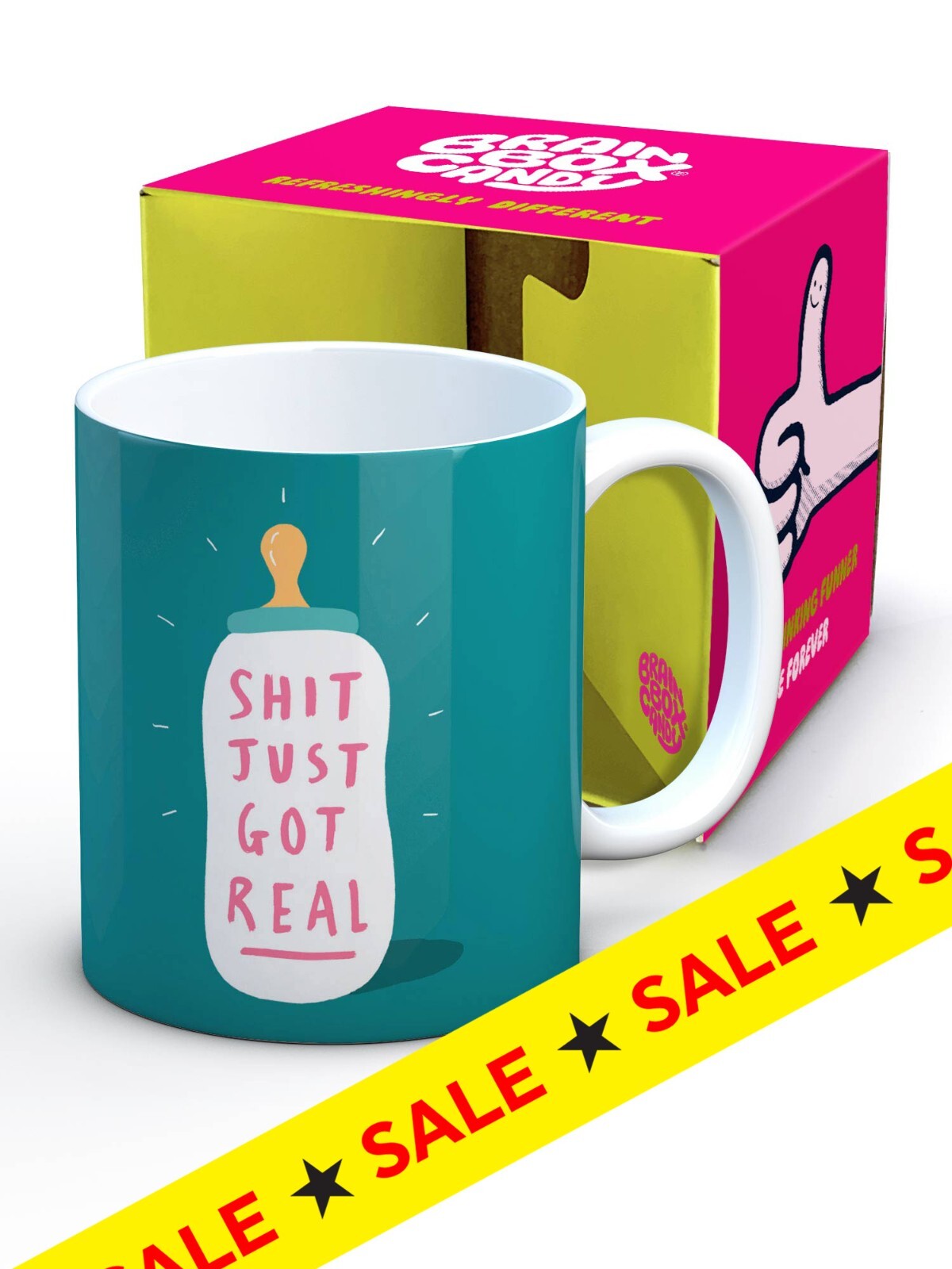 *SALE* Funny 'Sh*t Got Real' Mug Witty Amusing New Baby Gifts For Him Her Friend