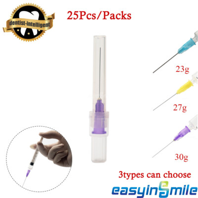 25Pc Dental Endo End-Closed Side Hole Tip Irrigation Irrigator Tips 23g/27g/30g
