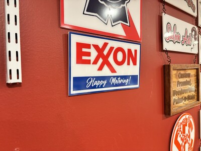 Handmade Exxon Acrylic & Vinyl Sign (NOT Cheap Tin/NO Crummy