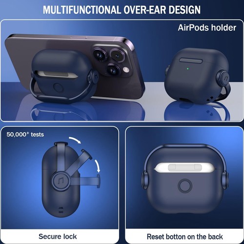 Shockproof Protective Cover Case w/ Secure Lock fr AirPods Pro 2/1 AirPods 4/3/1 - Picture 3 of 20