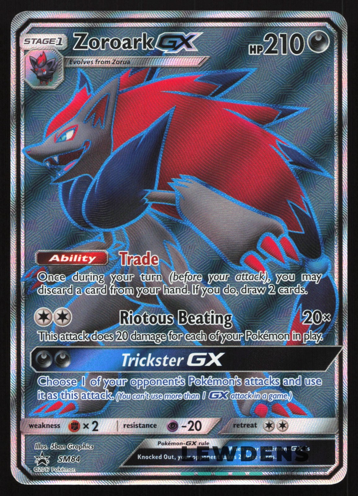 Zoroark GX - SM84 - Full Art - Sun & Moon Black Star Promo - Pokemon Card