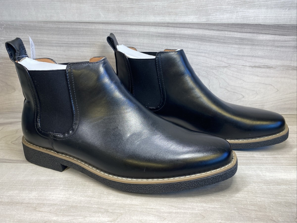 Deer Stags Rockland Chelsea black boots vegan leather size 8.5 New no Tags … Deer Stags Rockland Memory Foam Black Faux Leather Chelsea  main image 2