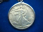 1940 WALKING LIBERTY HALF DOLLAR NECKLACE W/PENDANT - HIGH GRADE COIN