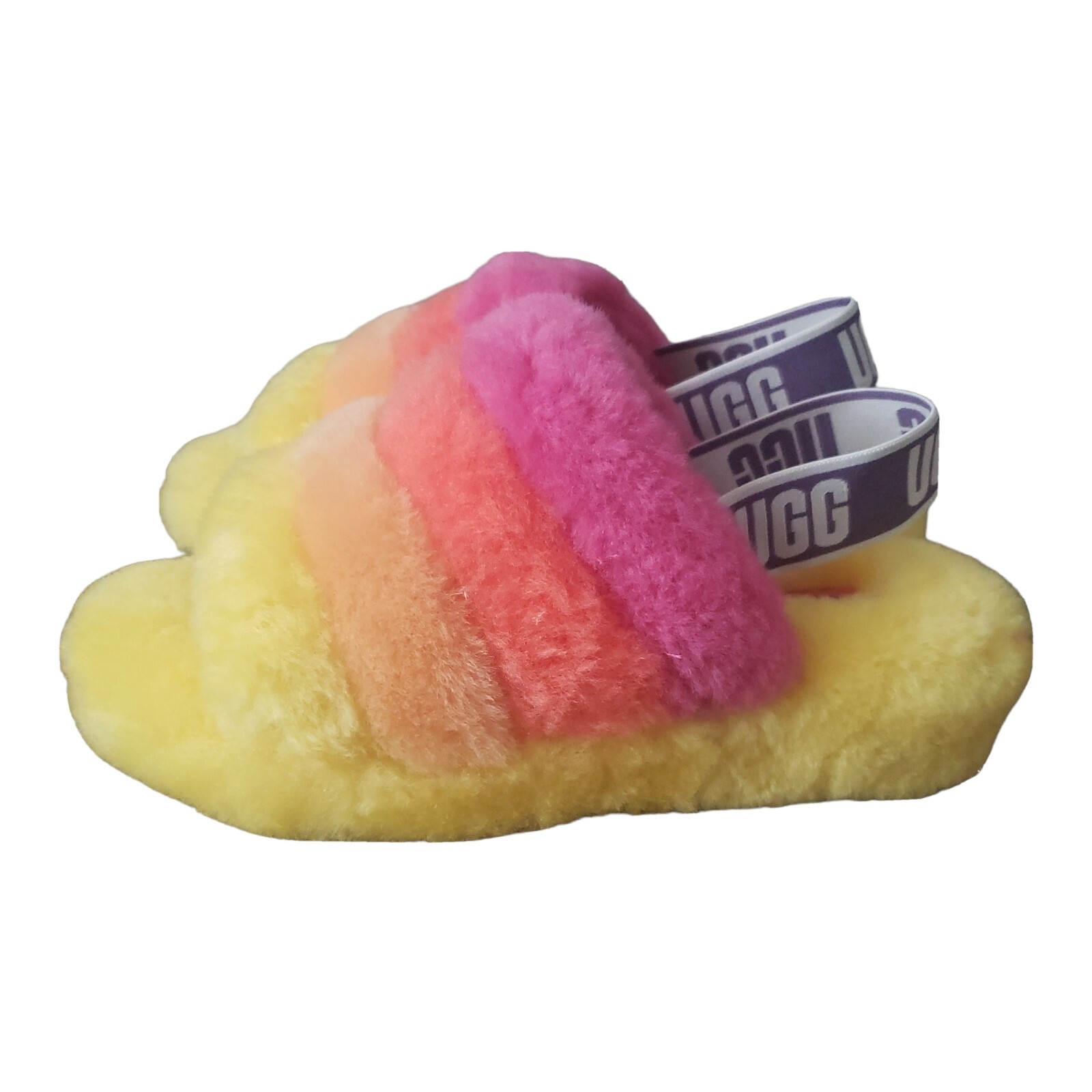 PANTOFOLA D’ORO UGG Fluff Yeah Slide Sandalo Ciabatta Pelle di Pecora 7 Donna