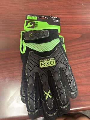 IronClad Gloves EXO2-MIG Motor Impact Garage Junkie Green Black - large