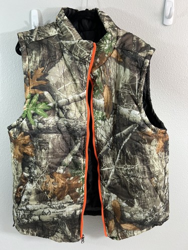 Mens Puffer Vest Camo Reversible 