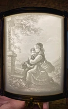 Rareté LITHOPHANIE porcelaine avec support laiton marque P.R n°1124 circa XIXème