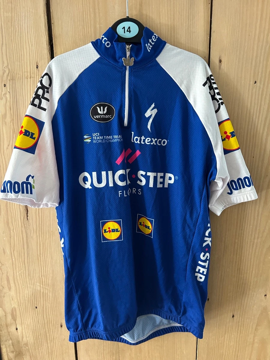 Maillot Cycliste Vintage Vermarc Quick Step Davitamon – 3XL – Bleu – Longues Manches – Occasion
