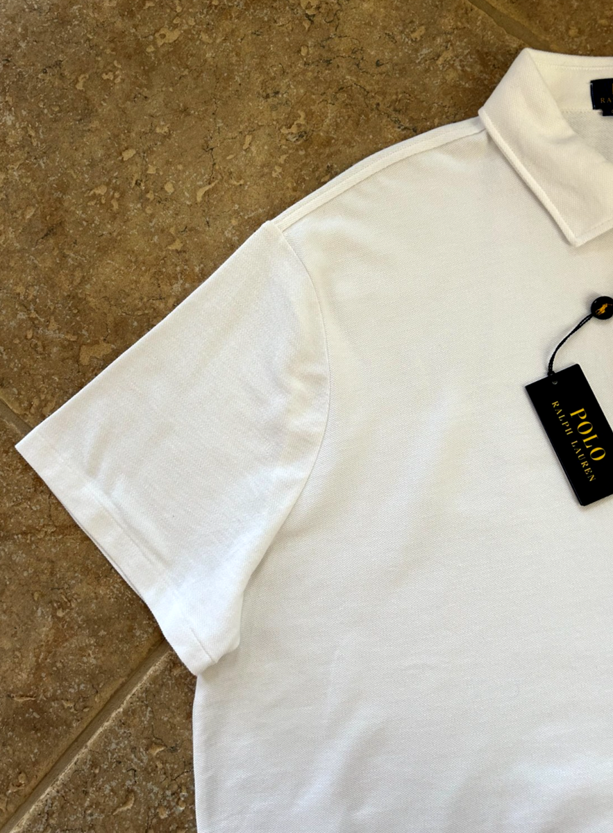 Polo Ralph Lauren Classic Fit Mesh Polo Shirt 3XB White w/ POLO