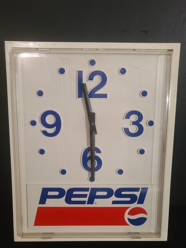 NOT WORKING Vintage Pepsi Clock 18" X 15"