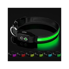 Auto Light Up Dog Collar - Smart Safety Night with Motion M, Black