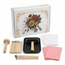 Lnncdsc Linocut Kit for Beginners Adults Complete Block Printing pink