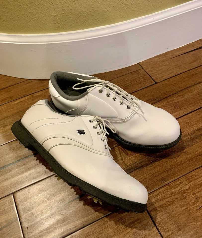 Footjoy Zapatos de Golf Tradicionales con Cordones Blancos Talla 12W-MUY BUEN ESTADO Foto 3 de 4