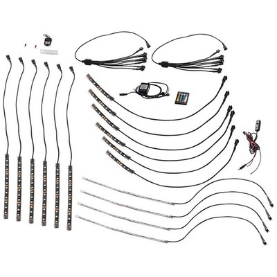 RGB LED Rock Light Kit LED Strip 16 Pods Underglow Neon Light for Jeep Off Road