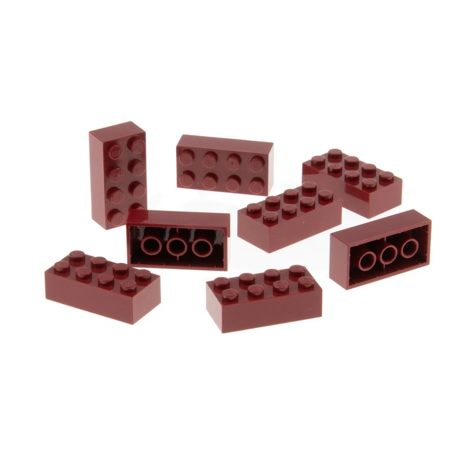 8x Lego Bau Stein 2x4x1 dunkel rot Basic Minecraft 21154 4195 6117418 15589 3001