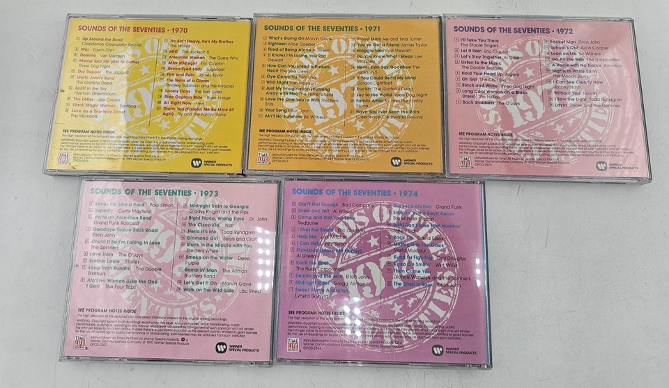 LOT 8 TIME-LIFE CDs Sounds of the Seventies 70s ~ 1970-1974 CD Set Foto 2 de 2