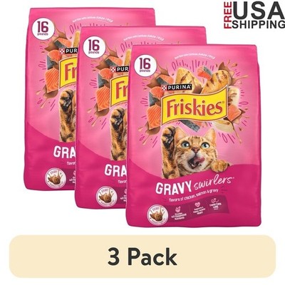 Savory Chicken Salmon Gravy Swirlers Dry Cat Food Kibble Protein Immune Support