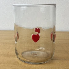 Anthropologie Valentina Red Heart Juice Glass