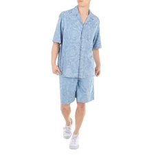 Versace Barocco Print Chambray Denim Shirt - Image 4 of 4