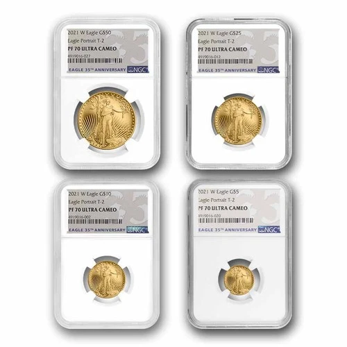 2021-W Proof Gold Eagle Set (Type 2) PF-70 NGC