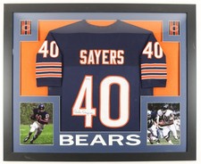 Gale Sayers Signed Bears 35" x 43" Framed Jersey (PSA) 1965 NFL ROY / HOF 1977