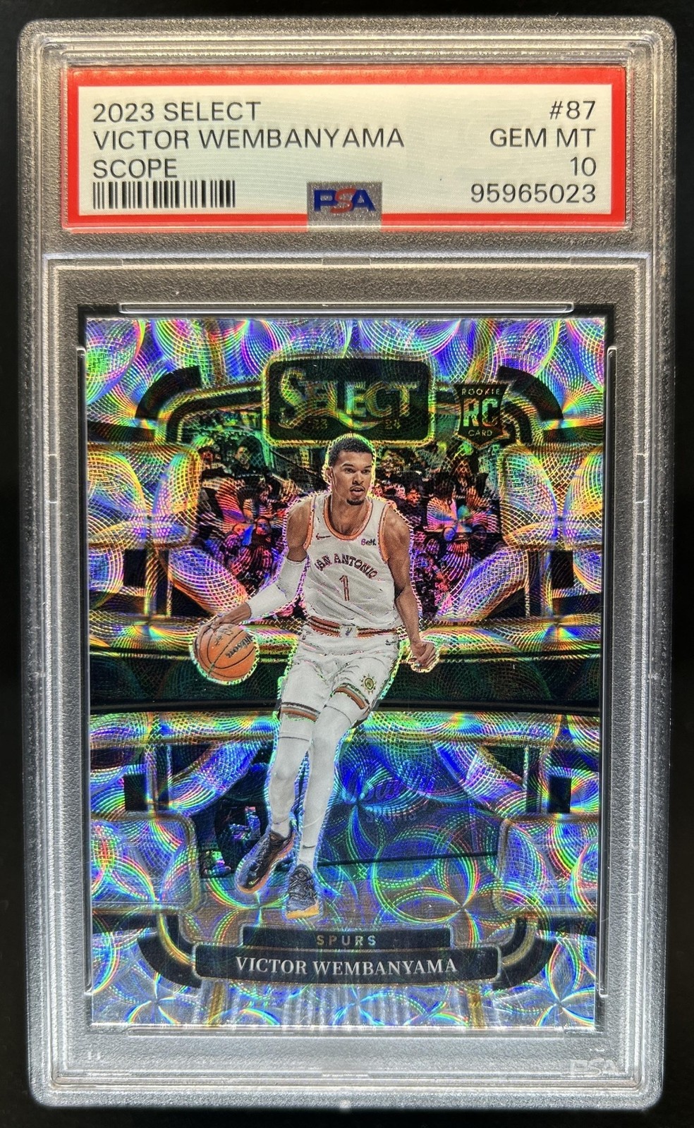 2023-24 Panini Select Victor Wembanyama RC Scope Prizm Concourse #87 PSA 10