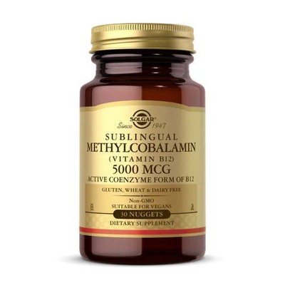 Solgar, Sublingual Methylcobalamin Vitamin B12, 5000 Mcg, 30 Nuggets