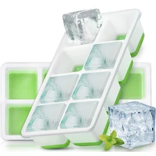2pcs Large Ice Cube Tray with Lid, Stackable Big Silicone Square Ice Cube Mold