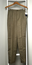 Liz Claiborne Tweed Business Pants Womens 10 NWT Brown Pleated Button  Zipper