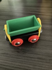 Vintage Brio Railway Green Yellow Tipping Wagon Train Car