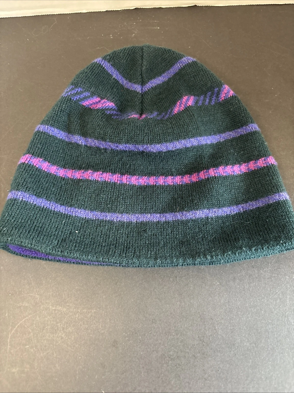 Vintage PATAGONIA Fleece Beanie Hat Two Tone Purple Blue One Size