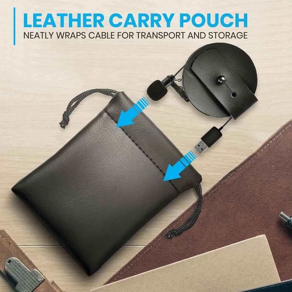 Pyle USB Lavalier Lapel Microphone USB C Adapter, Cable Wrap Plug - Image 3 of 4