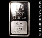 One Quarter Troy Ounce .999 Fine Silver Bar - Scarce  No Reserve  #L4789
