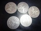 Morgan Dollar Cull Lot of 5 Coins Constitutional Silver Dollar PRE 1921 COINS!
