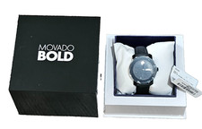 Brand New Movado Bold Black Dial Crystal Dot Ladies Watch 3600483