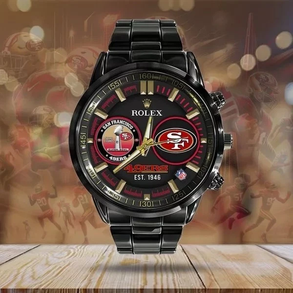 49ers x Black Stainless Steel Watch