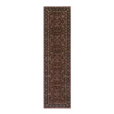 3'5"x13' Red Flower Design 300 KPSI New Zealand Wool Hand Knotted Runner Rug