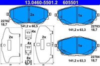 1 X Bremsbelagsatz BremsbeläGe ATE 13.0460-5501.2 FüR Toyota