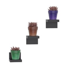 RICHER HOUSE 3-Pack Small Floating Shelves 4"D x 3.3"W x 3"H, Black - 3 Pcs