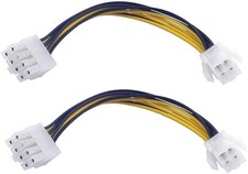 CGTime 2 Pack 4-Pin Male to 8-Pin Female PCI Express Power Cable 20CM 
