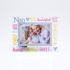 Image of Nan Photo Frame Freestanding Cheerfull Glass 6" X 4" Photo Frame Gift Idea
