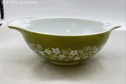 Pyrex Spring Blossom Green Cinderella Mixing Bowl 444 4 Qt Vintage