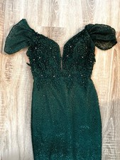 Verlobung Abendkleid Besondere Anl&auml;sse Gr&ouml;&szlig;e 38 Dunkelgr&uuml;n Elegant
