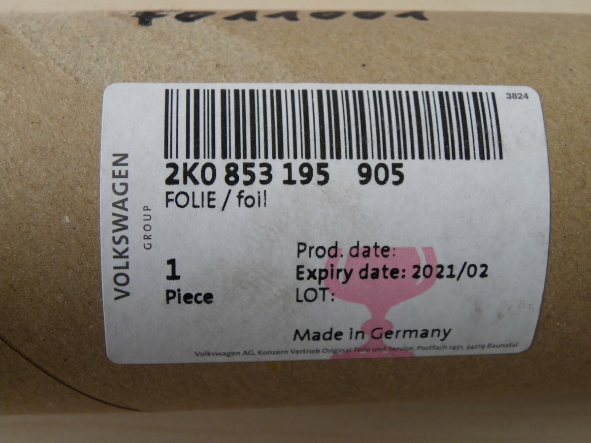 Original VW Caddy Schutzfolie 2K0853195 Folie Flügeltür links 