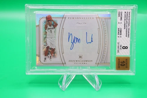 2019-20 National Treasures Personalized 1/1 Zion Williamson Auto BGS 8/10 R6220J