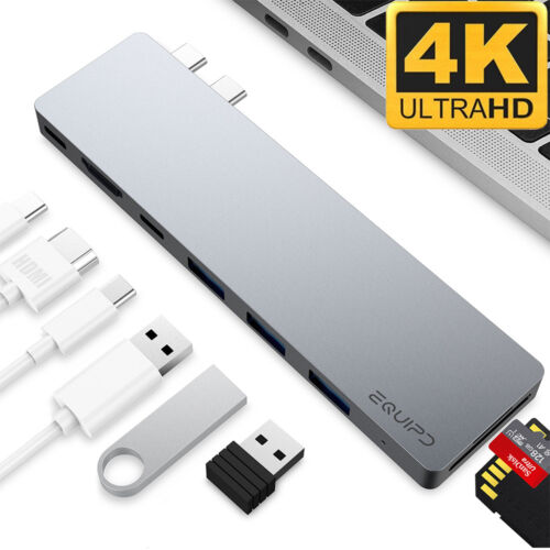 Aluminum USB Type-C Hub 4K HDMI SD/TF Card Reader USB 3 for Macbook Pro/ Air M1 - Picture 1 of 12